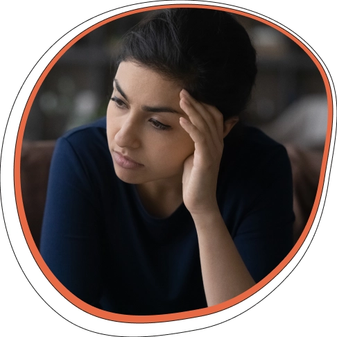 Woman depressed going through difficult times